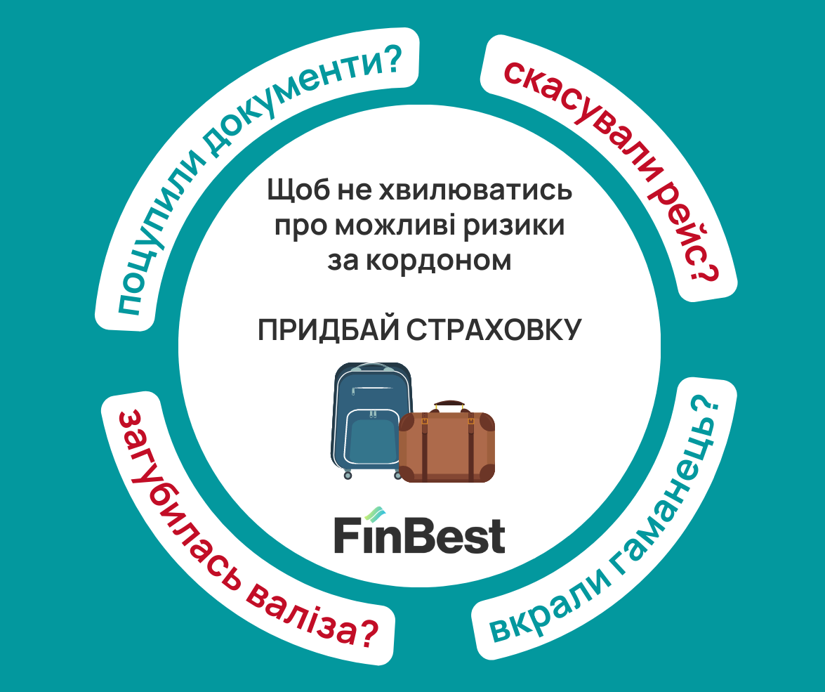 Туристична страховка на FinBest. Втрата багажу чи документів, затримка рейсу
